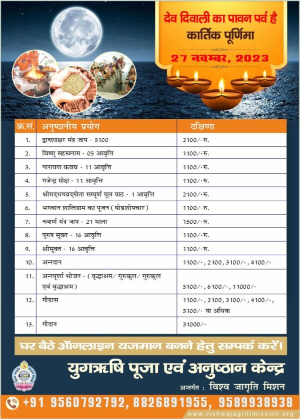 देव दिवाली का पावन पर्व है कार्तिक पूर्णिमा